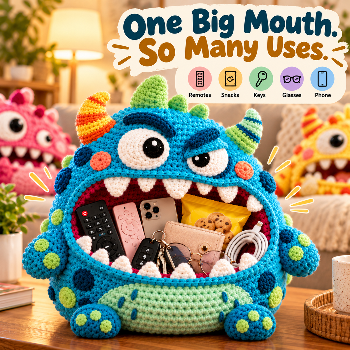 👾Clutter Munchers Hungry Monster DIY Crochet Storage Buddies 🧶