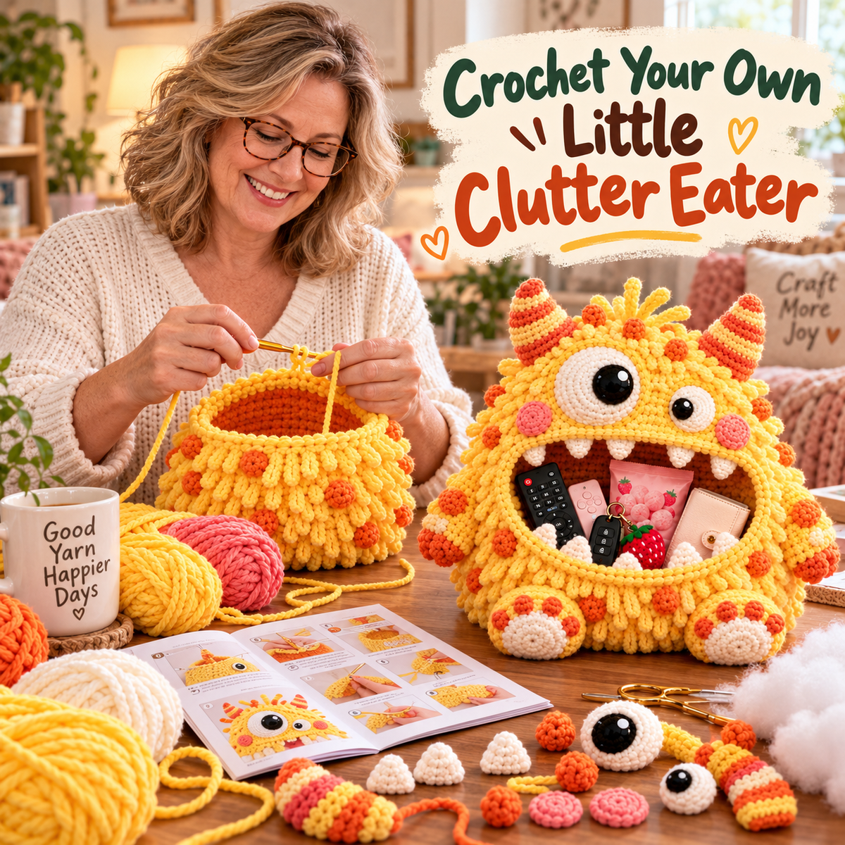 👾Clutter Munchers Hungry Monster DIY Crochet Storage Buddies 🧶