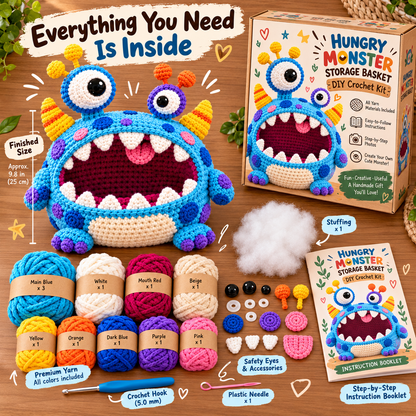 👾Clutter Munchers Hungry Monster DIY Crochet Storage Buddies 🧶