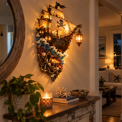 ⛵Ghost Ship Lantern – Light-Up Nautical Wall Decor