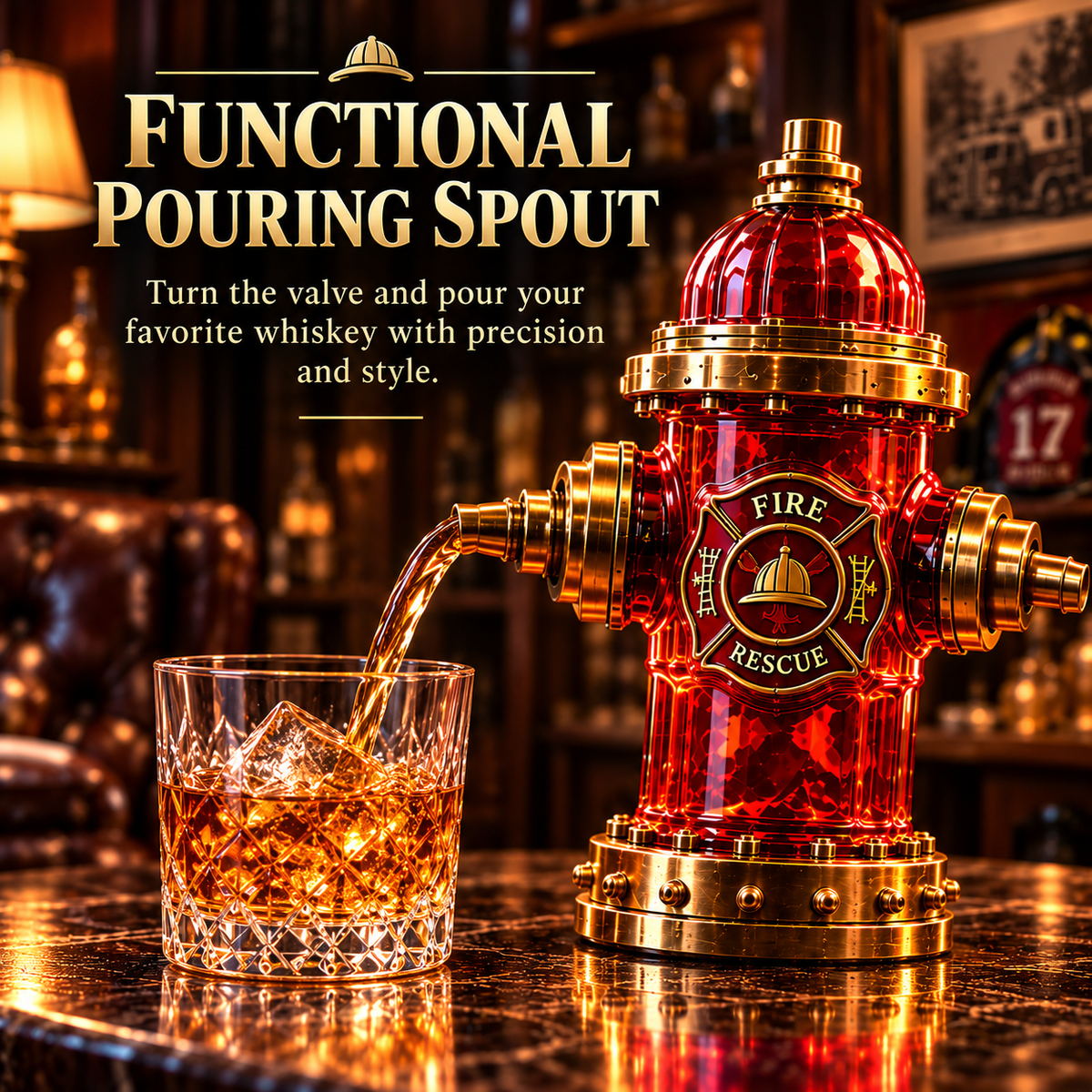 Firehouse Reserve™ — Firefighter Tribute Whiskey Decanter