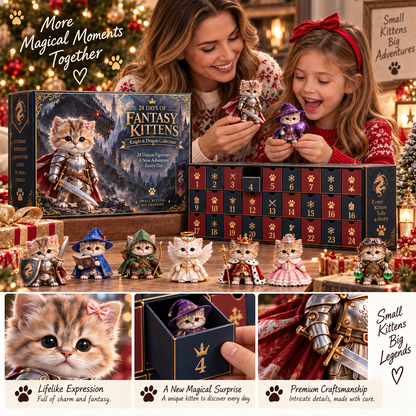 🐉 24 Days of Fantasy Kittens Advent Calendar – Knight & Dragon Collection 🐱
