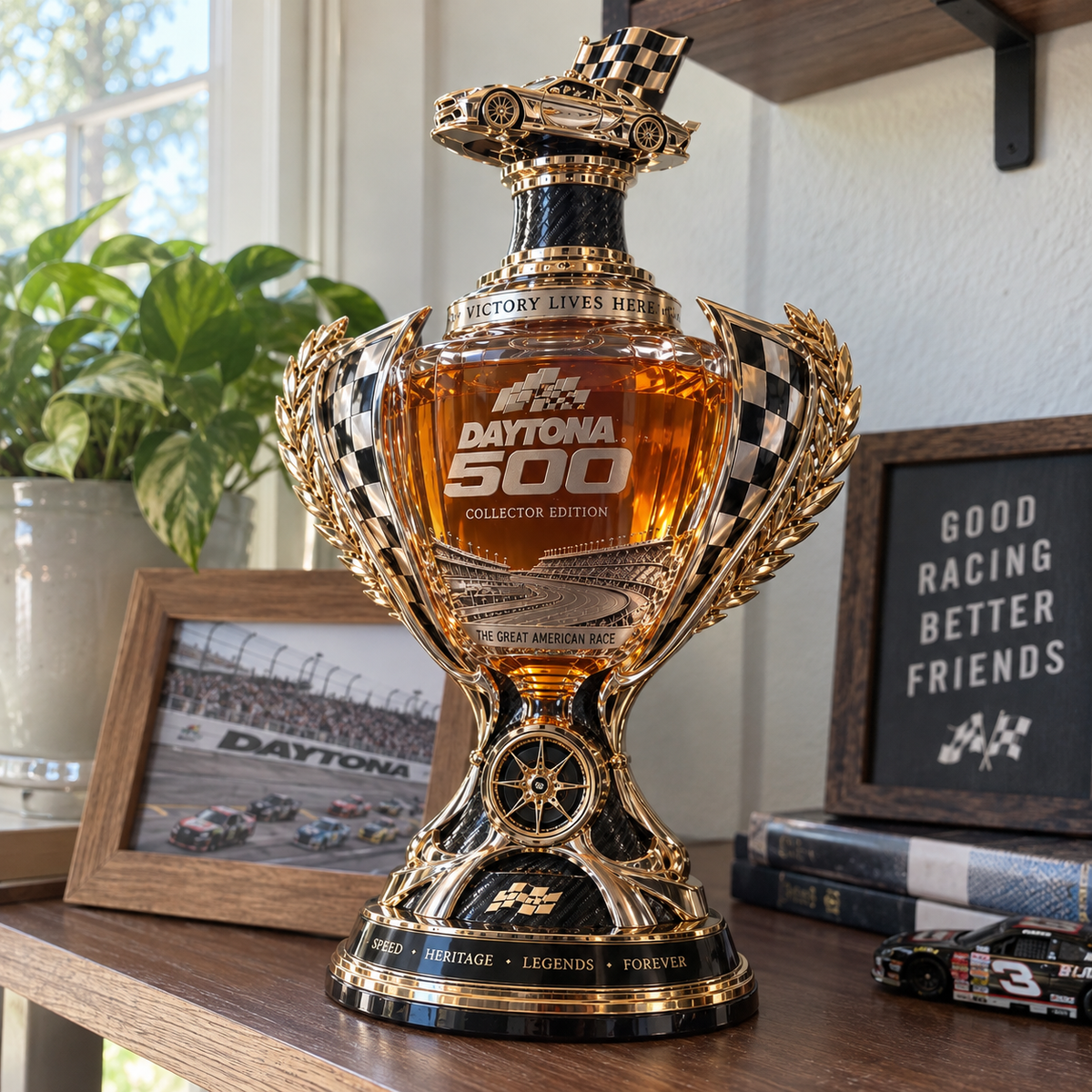 🏆 Daytona 500 Racing Legacy Trophy Whiskey Decanter – Collector’s Edition