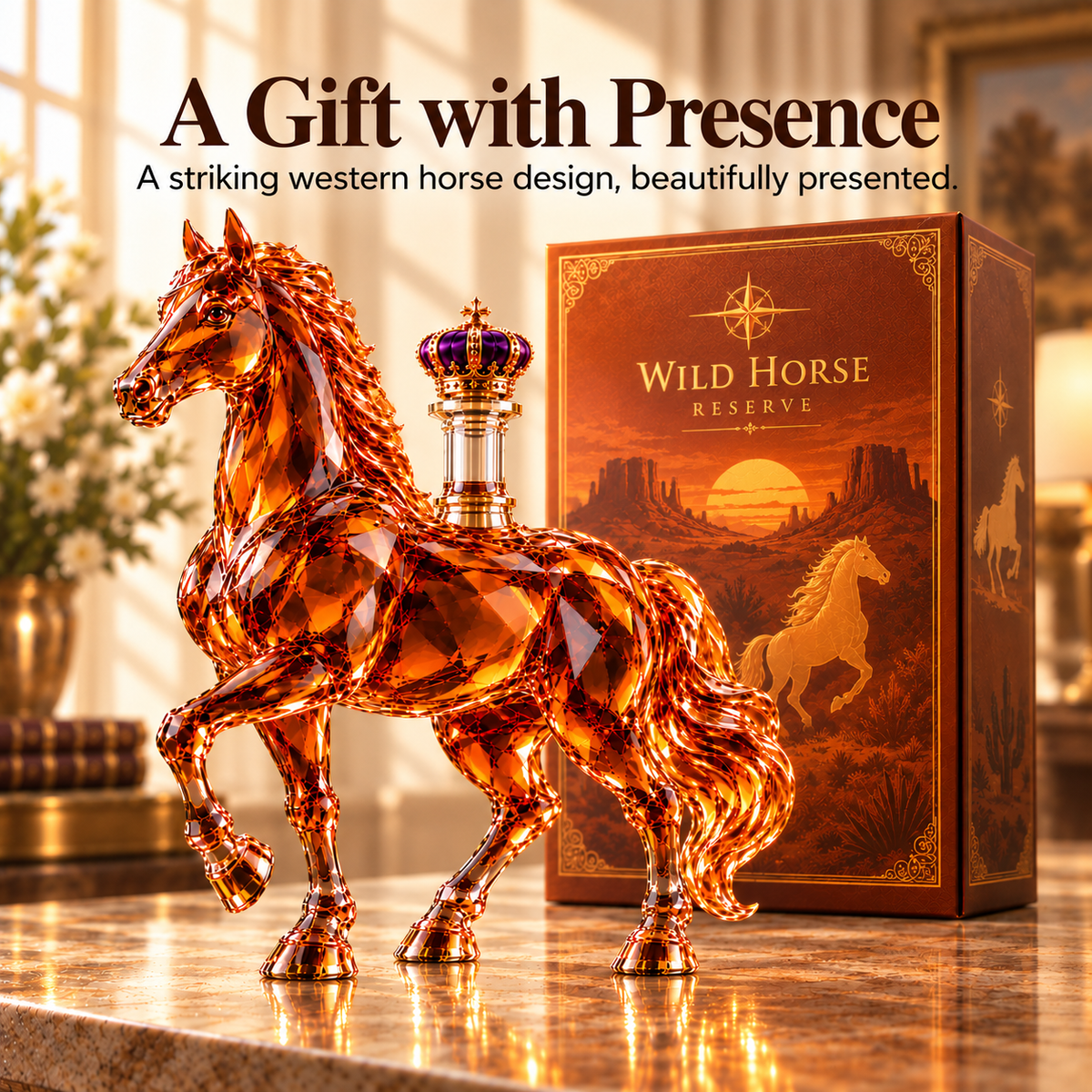 👑 Wild Horse Reserve Whiskey Bottle