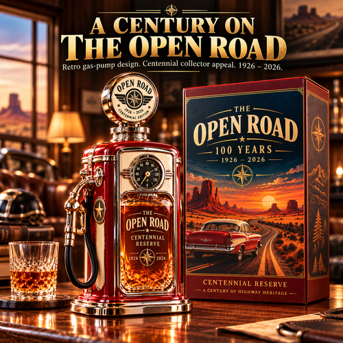 ⛽ The Open Road 1926–2026 Centennial Gas Pump Whiskey Decanter