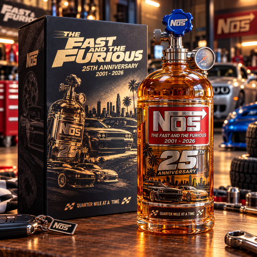 🏁 Full Throttle 25th Anniversary Nitrous Tank Whiskey Decanter – Street Racing Tribute, Collector’s Edition with Gift Box 🥃
