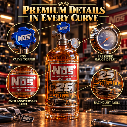 🏁 Full Throttle 25th Anniversary Nitrous Tank Whiskey Decanter – Street Racing Tribute, Collector’s Edition with Gift Box 🥃