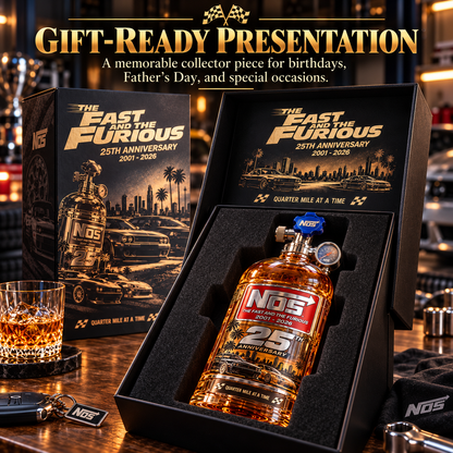 🏁 Full Throttle 25th Anniversary Nitrous Tank Whiskey Decanter – Street Racing Tribute, Collector’s Edition with Gift Box 🥃