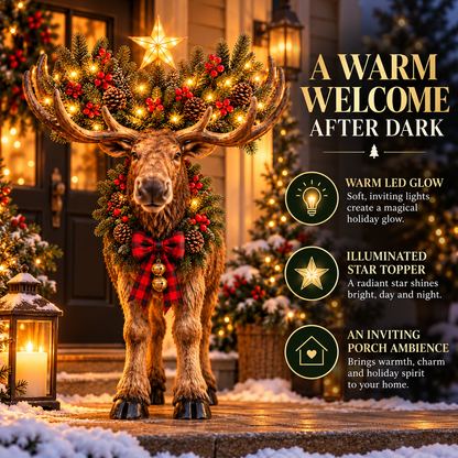 🎄 Woodland Christmas Moose – Lighted Holiday Decor
