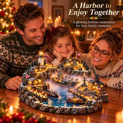 ⚓🇺🇸 Harbor of Honor™ – Lighted Naval Christmas Village & Lighthouse Display 🎄✨