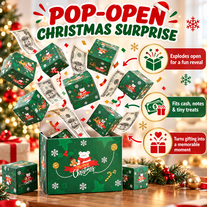 Surprise Gift Box Explosion For Money, 2026 New Unique Folding Bouncing Red Envelope Gift Box For Christmas Birthday New Year & Anniversary Parties (green)