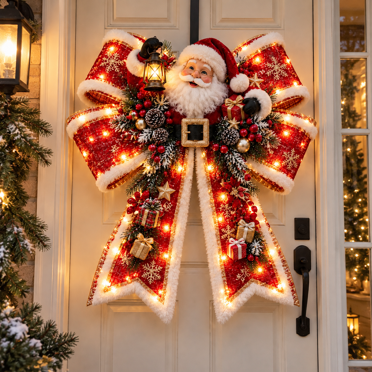 🎀✨ Christmas Magic Light-Up Door Bows – 5 Festive Character Designs