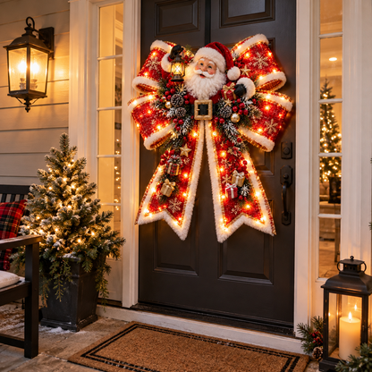 🎀✨ Christmas Magic Light-Up Door Bows – 5 Festive Character Designs