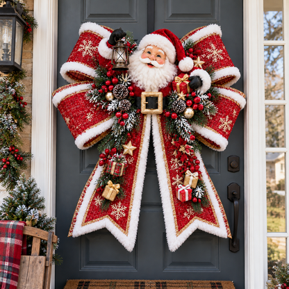🎀✨ Christmas Magic Light-Up Door Bows – 5 Festive Character Designs