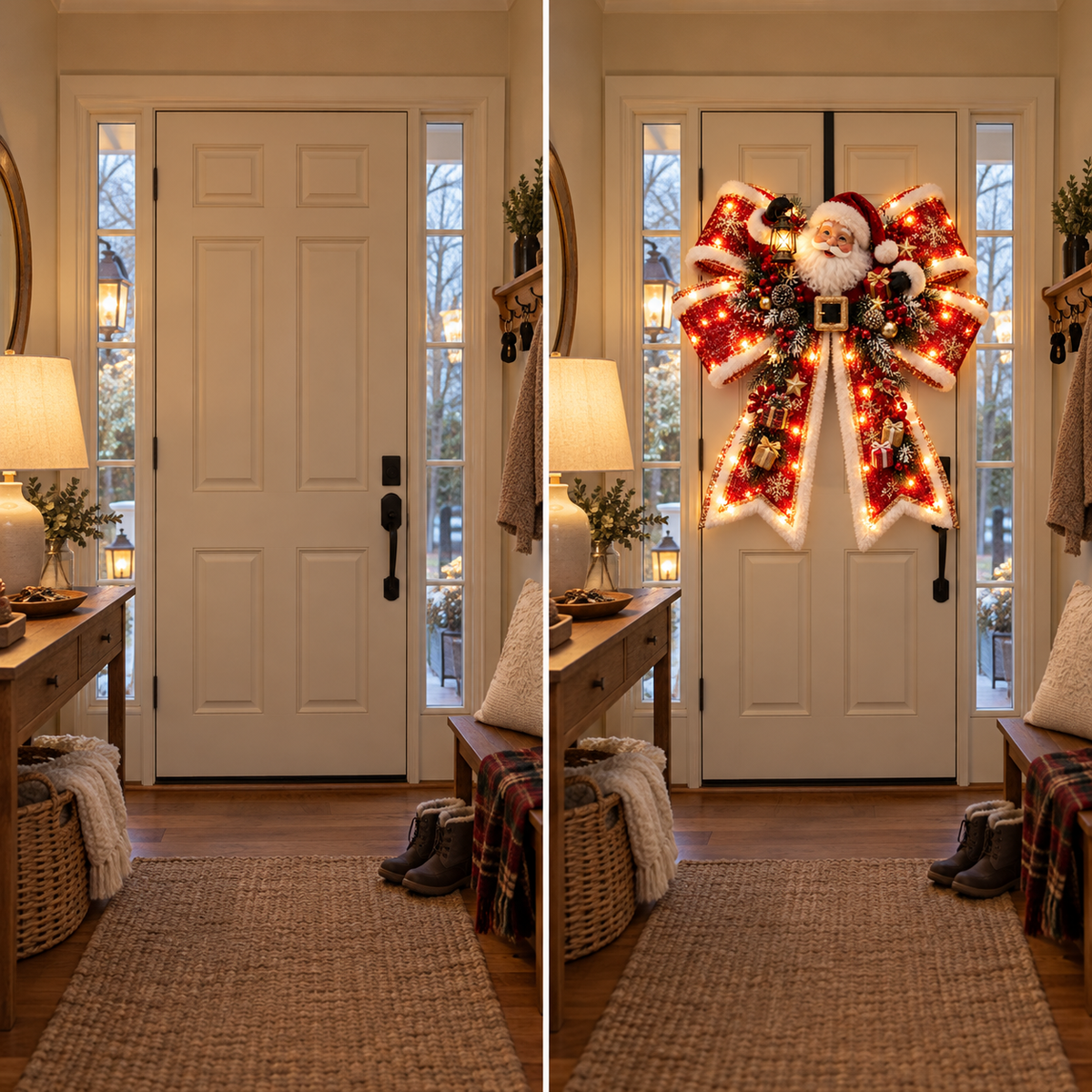 🎀✨ Christmas Magic Light-Up Door Bows – 5 Festive Character Designs