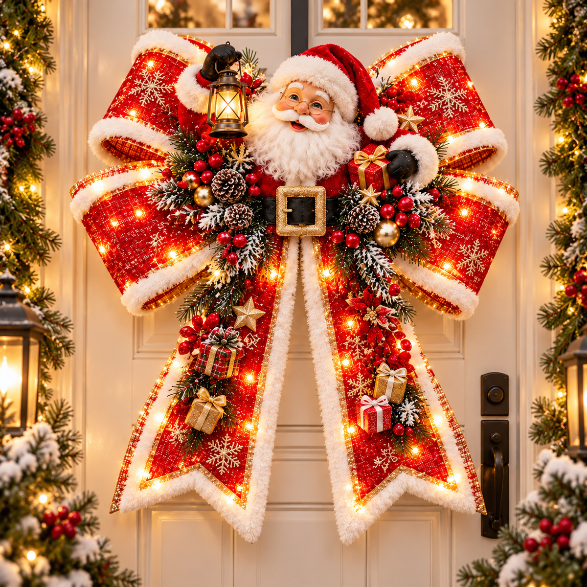 🎀✨ Christmas Magic Light-Up Door Bows – 5 Festive Character Designs