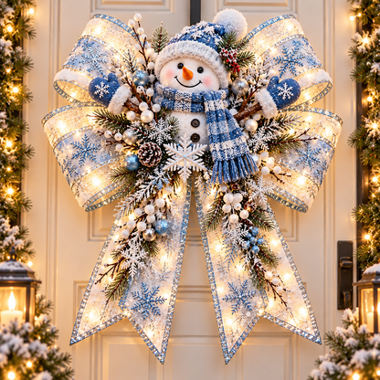 🎀✨ Christmas Magic Light-Up Door Bows – 5 Festive Character Designs