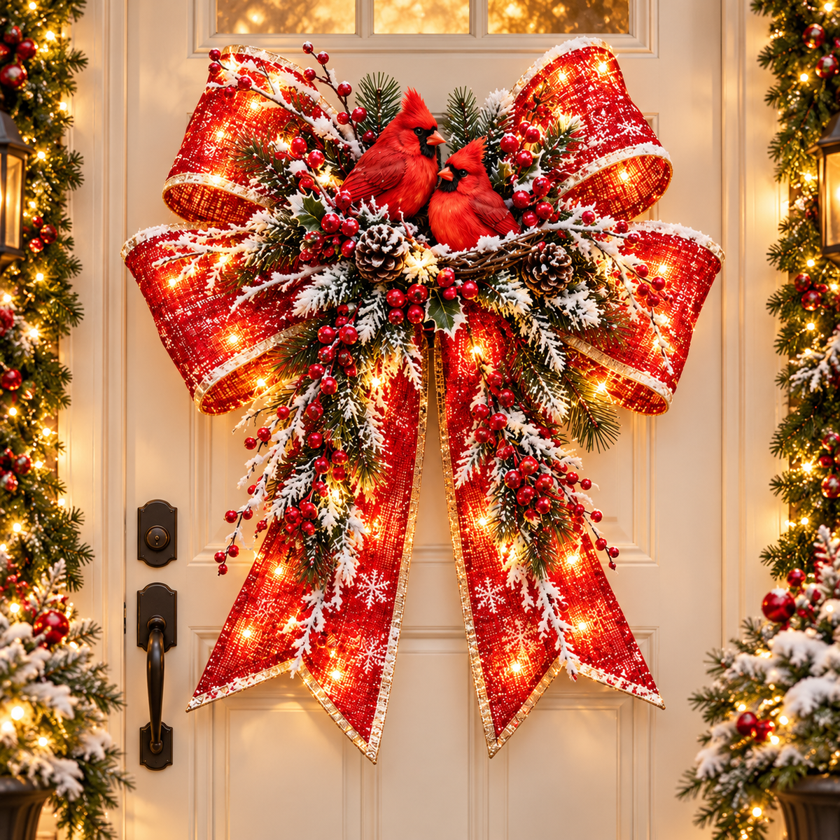 🎀✨ Christmas Magic Light-Up Door Bows – 5 Festive Character Designs