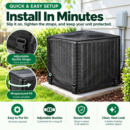❄️🍂 Heavy-Duty Mesh AC Cover – All-Season Outdoor Protection