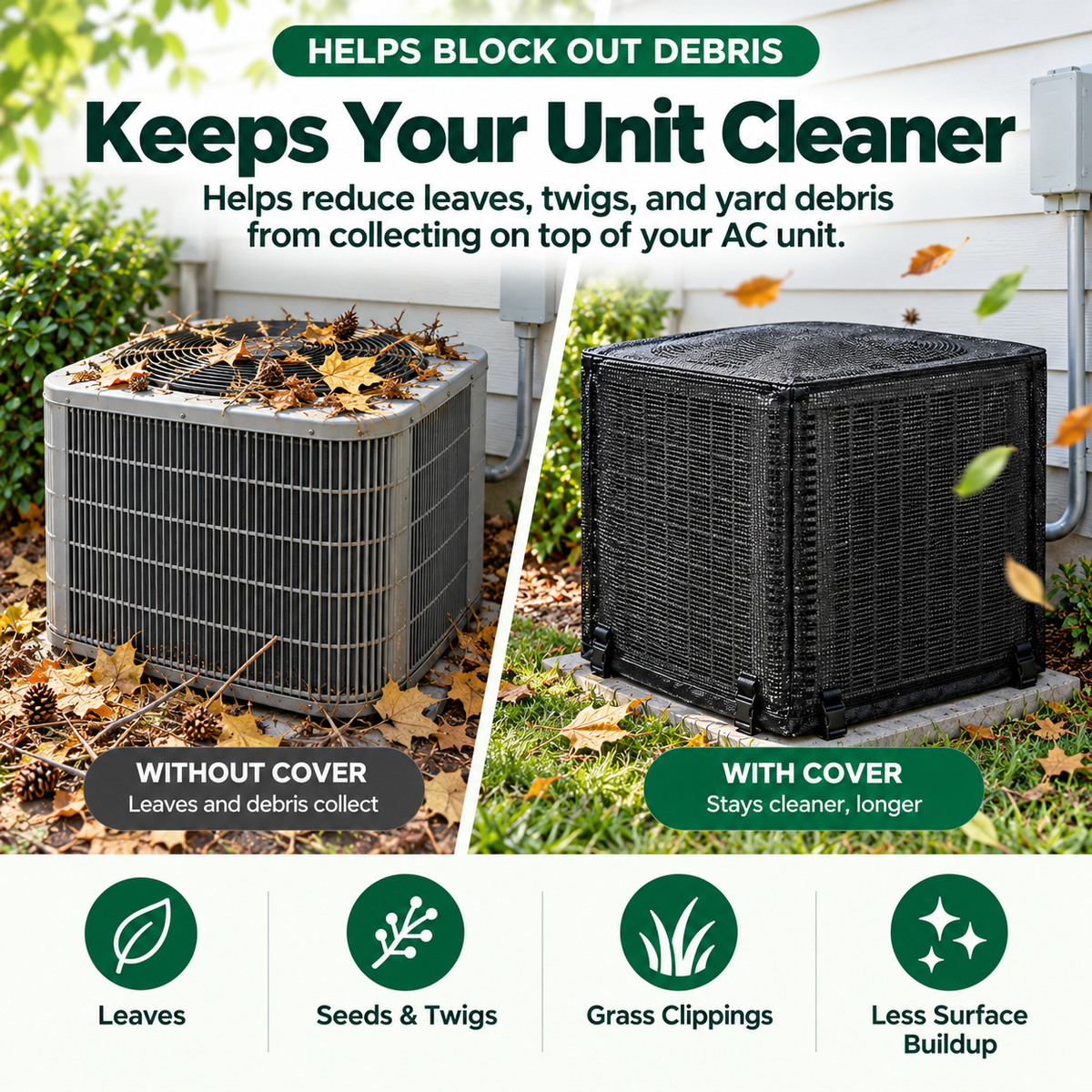 Easy installation outdoor AC cover