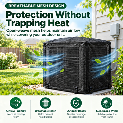 ❄️🍂 Heavy-Duty Mesh AC Cover – All-Season Outdoor Protection