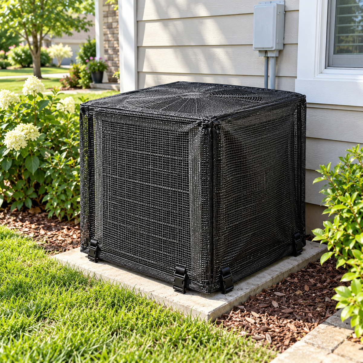 ❄️🍂 Heavy-Duty Mesh AC Cover – All-Season Outdoor Protection