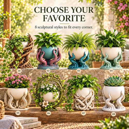 🏡Last Day 60% OFF - 🌿✨ Enchanted Forest & Ocean Planters – 8 Whimsical Designs for Succulents, Home & Garden Decor 🐙