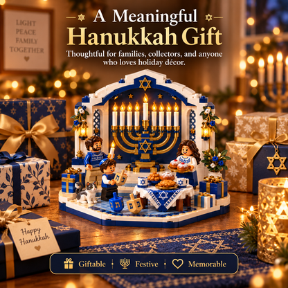 🕎✨ Last Day 50% OFF 🔥 Hanukkah Family Light Building Block Display Set