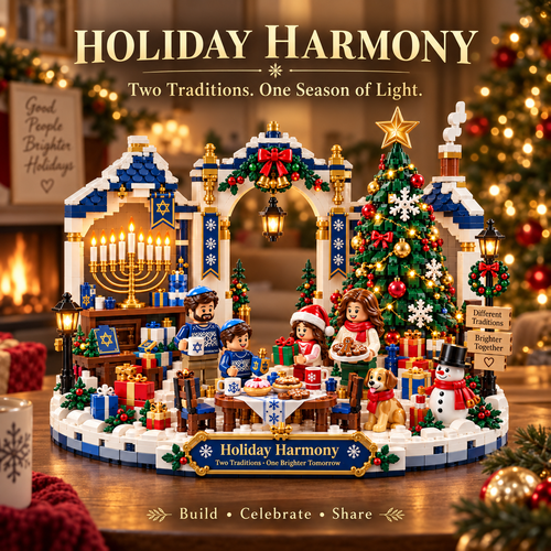 🎄🕎 Last Day 50% OFF 🔥 Holiday Harmony Christmas & Hanukkah Building Block Set