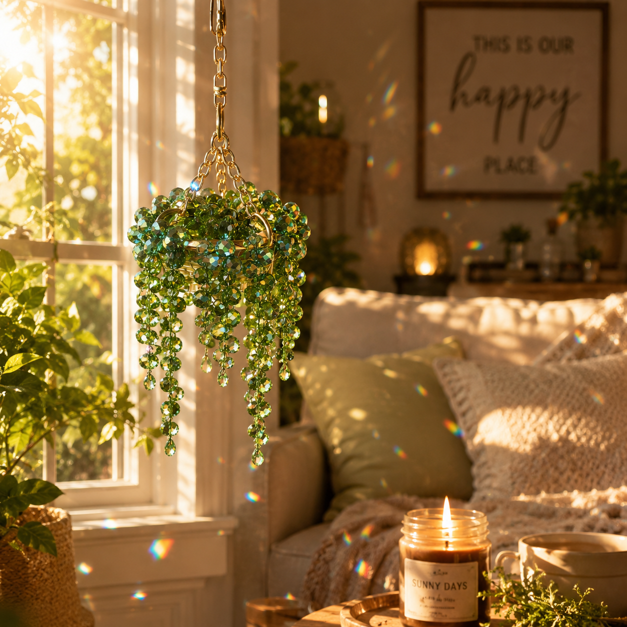 ✨ Beaded Plant Suncatcher – Turn Dead Corners Into Sun-Drenched Works of Art