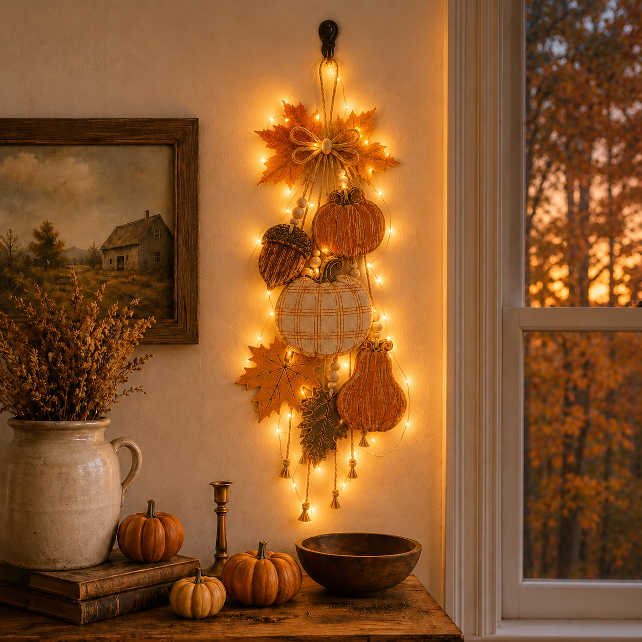 Rustic Harvest Wooden Door Hanger