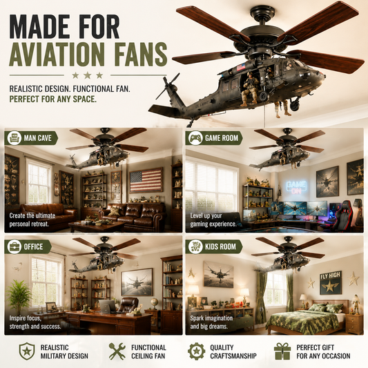 🔥 LAST DAY 50% OFF-🚁 Helicopter Ceiling Fan Decoration – Flying Aviation Display