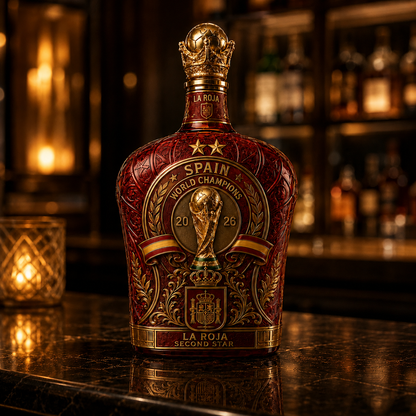 Spain Second Star World Champions 2026 Whiskey Bottle