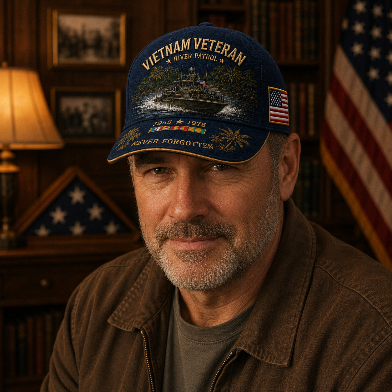 us🌊🚤Vietnam Veteran PBR Mk II River Patrol – ”Never Forgotten“ Commemorative Cap