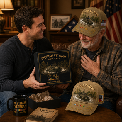 us🌊🚤Vietnam Veteran PBR Mk II River Patrol – ”Never Forgotten“ Commemorative Cap