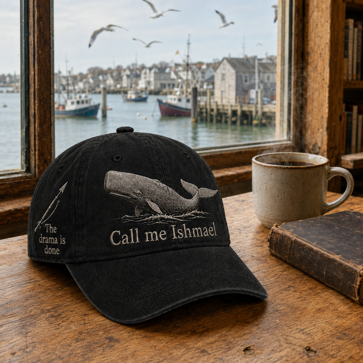 ⚓🐋 Call Me Ishmael MOBY-DICK Embroidered Vintage Cap