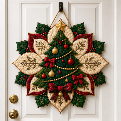 🎄 Christmas Santa & Poinsettia Quilted Table Collection