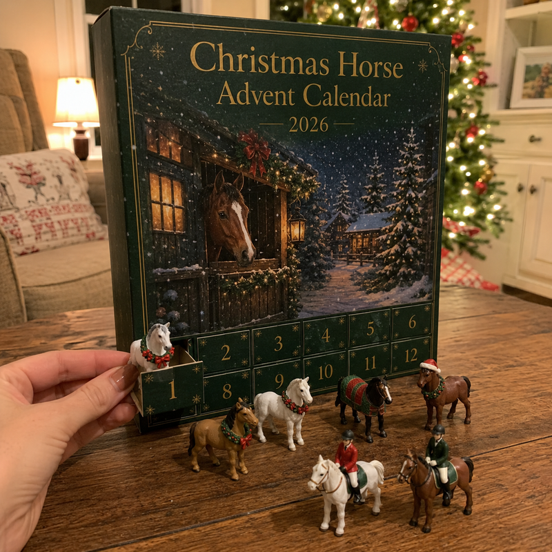 Customer opening Christmas horse advent calendar