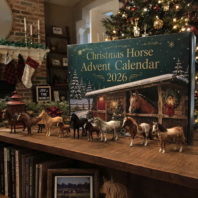 Horse figurines displayed at home after advent calendar
