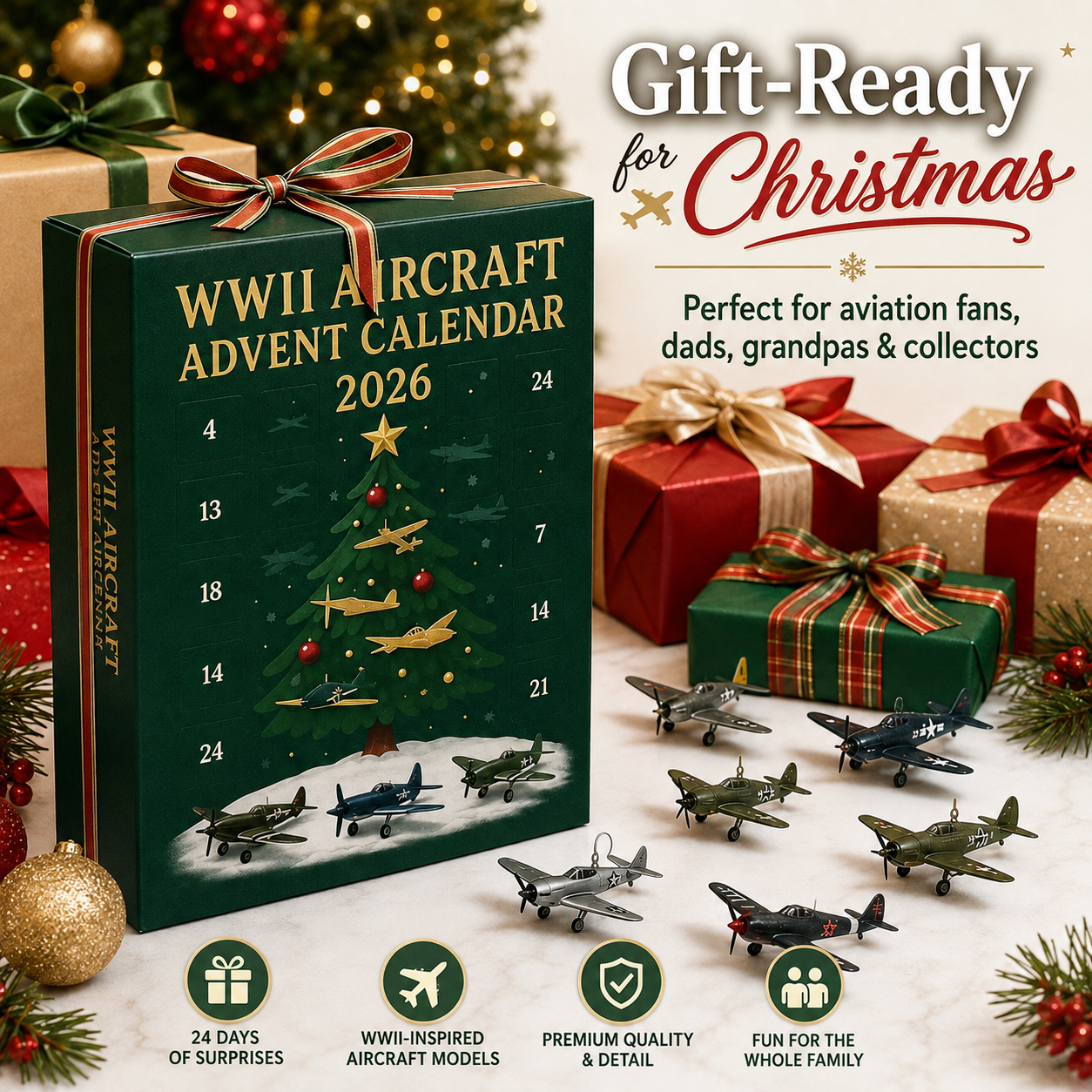 Miniature aircraft displayed after Advent