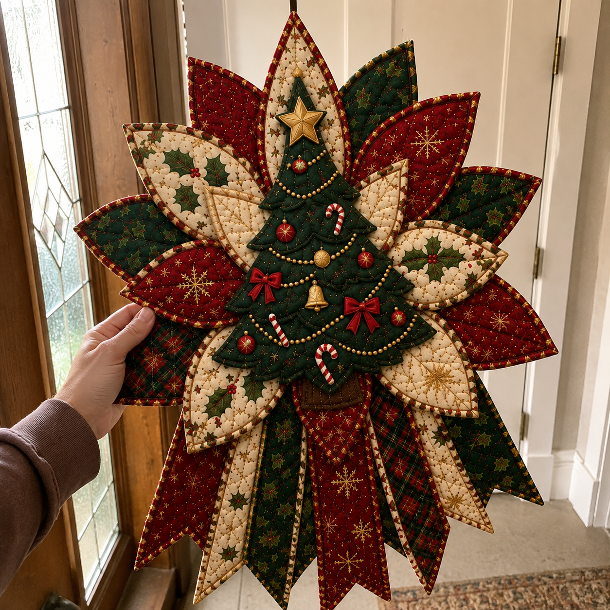 🎄💕Beginner-Friendly Oversized Christmas Character Quilted Door Hanger Sewing Kit | Complete Kit with All Tools & Step-by-Step Guide Included