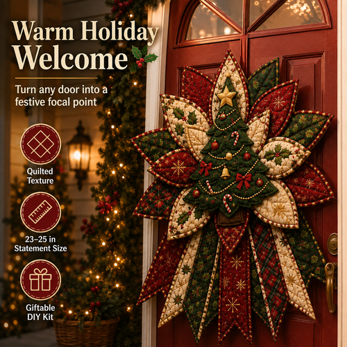 🎄💕Beginner-Friendly Oversized Christmas Character Quilted Door Hanger Sewing Kit | Complete Kit with All Tools & Step-by-Step Guide Included