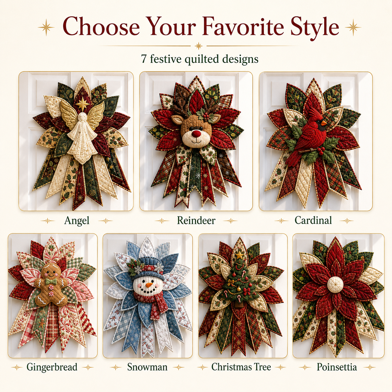 🎄💕Beginner-Friendly Oversized Christmas Character Quilted Door Hanger Sewing Kit | Complete Kit with All Tools & Step-by-Step Guide Included