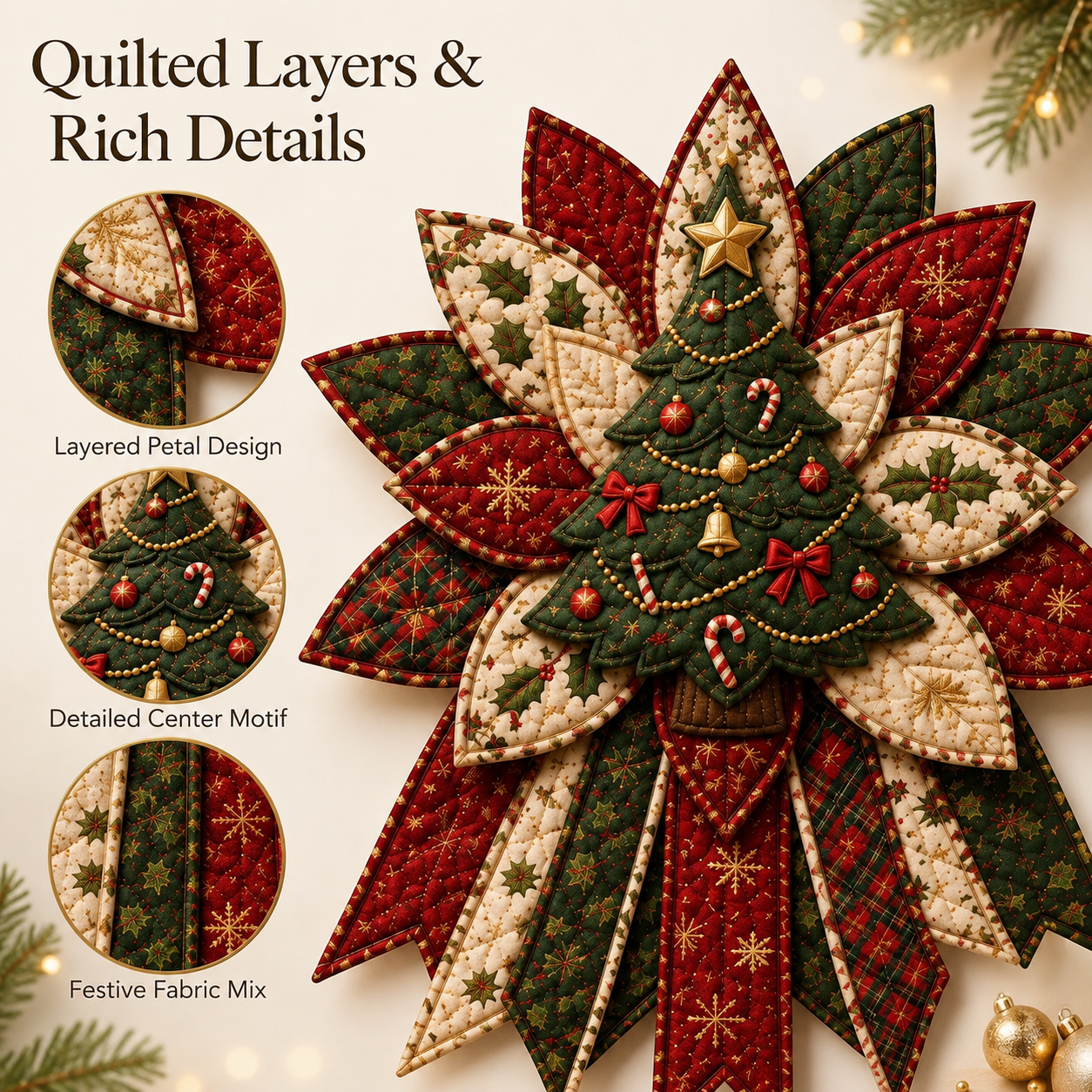 🎄💕Beginner-Friendly Oversized Christmas Character Quilted Door Hanger Sewing Kit | Complete Kit with All Tools & Step-by-Step Guide Included