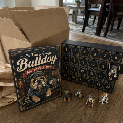 🔥49% Off Last Day -🔧 Vintage Garage Bulldog Advent Calendar 2026 – 24 Days of Classic Bulldog Garage Surprises