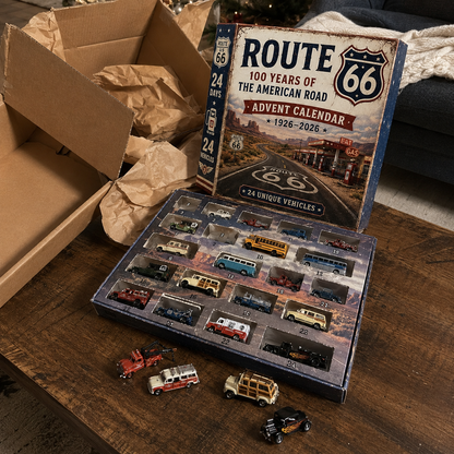 🚗🎄Route 66 Centennial Advent Calendar – 24 Days of American Road Legends | 1926–2026 Collector’s Edition