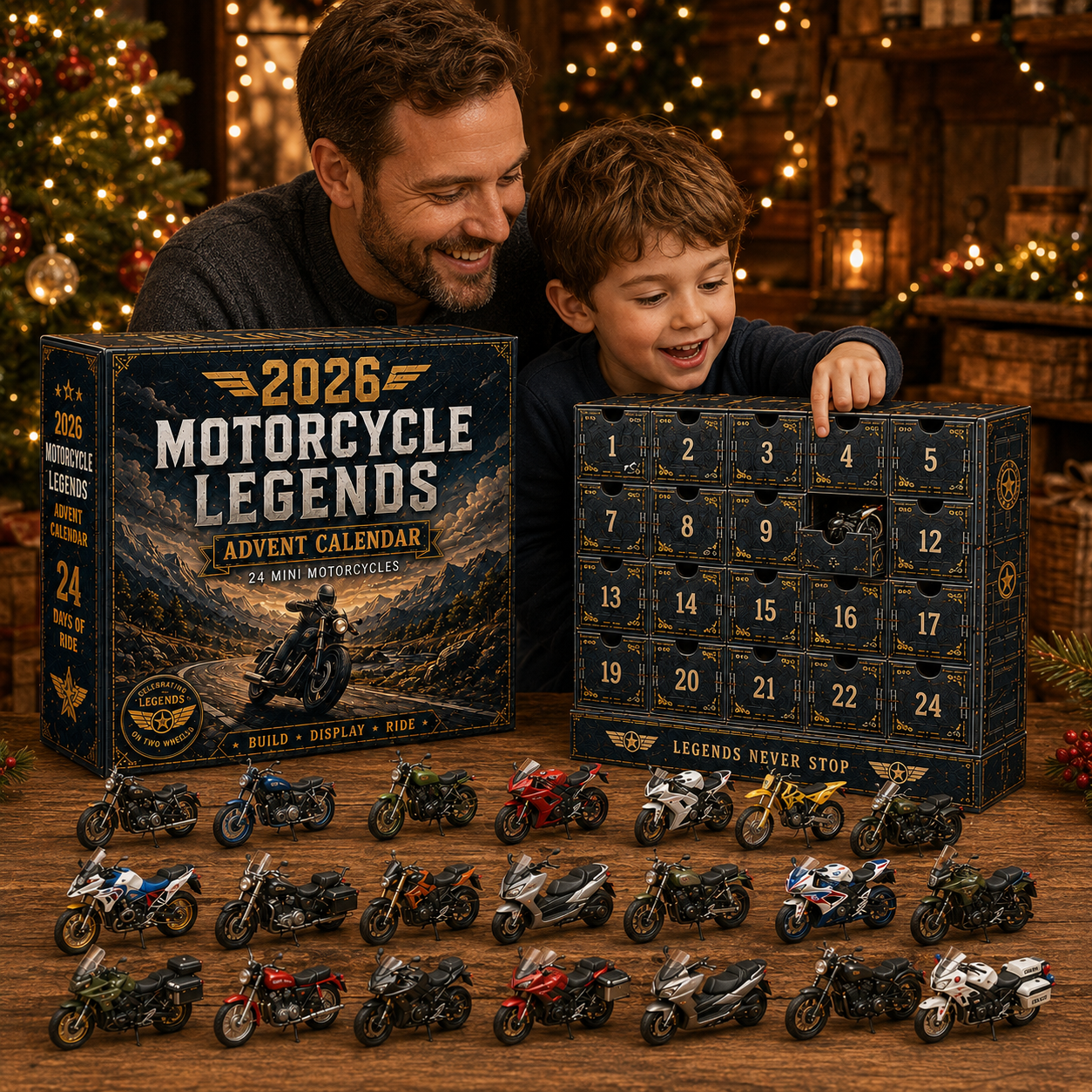 🏍2026 Motorcycle Legends Advent Calendar – 24 Days, 24 Mini Motorcycles, 24 Legendary Rides