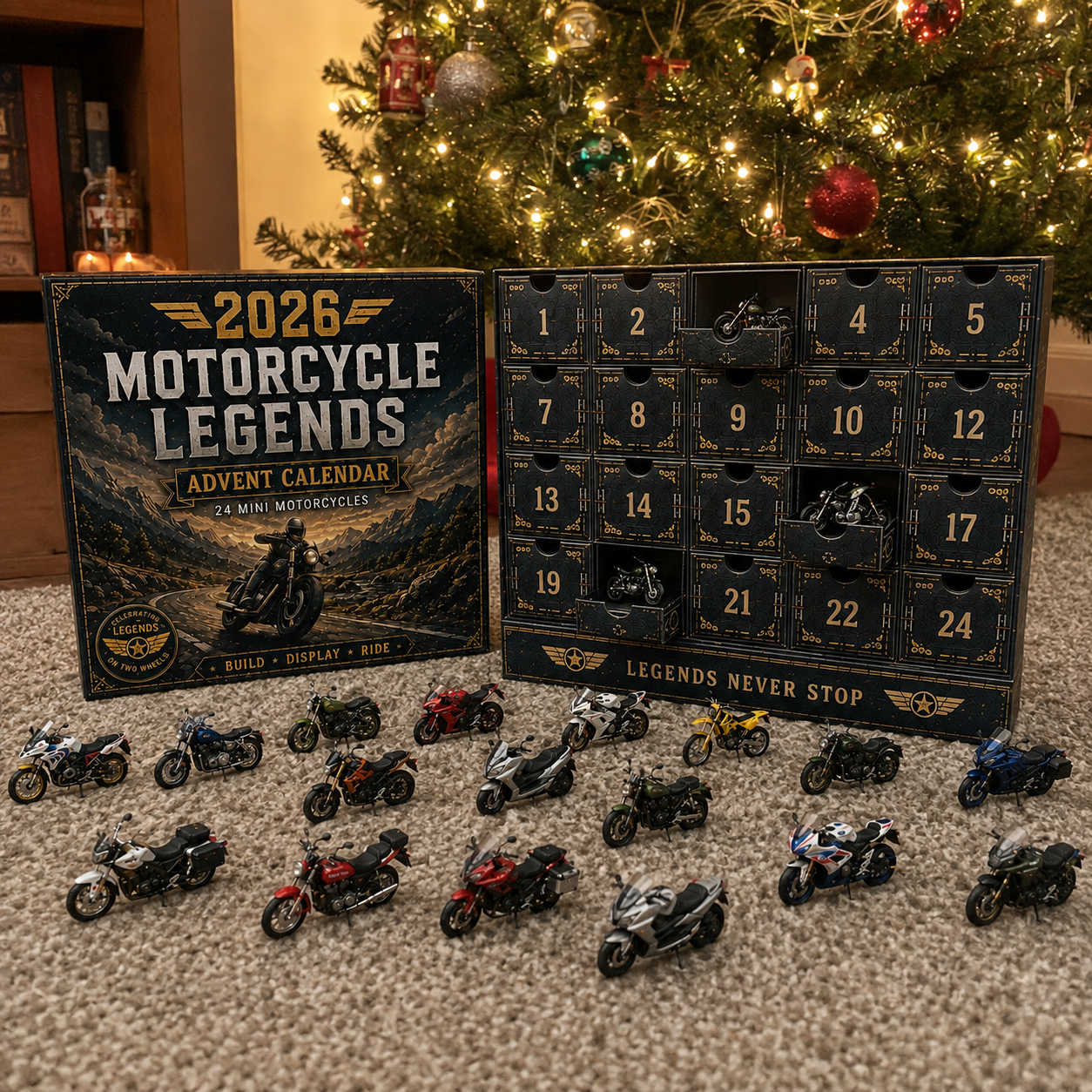 🏍2026 Motorcycle Legends Advent Calendar – 24 Days, 24 Mini Motorcycles, 24 Legendary Rides