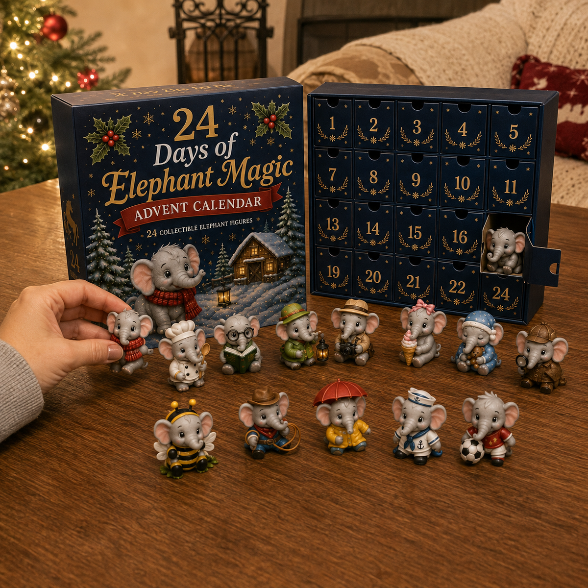 🐘 24 Days of Elephant Magic™ Advent Calendar – 24 Collectible Christmas Elephant Surprises