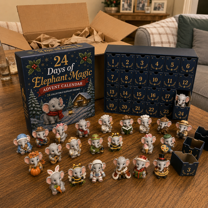 🐘 24 Days of Elephant Magic™ Advent Calendar – 24 Collectible Christmas Elephant Surprises